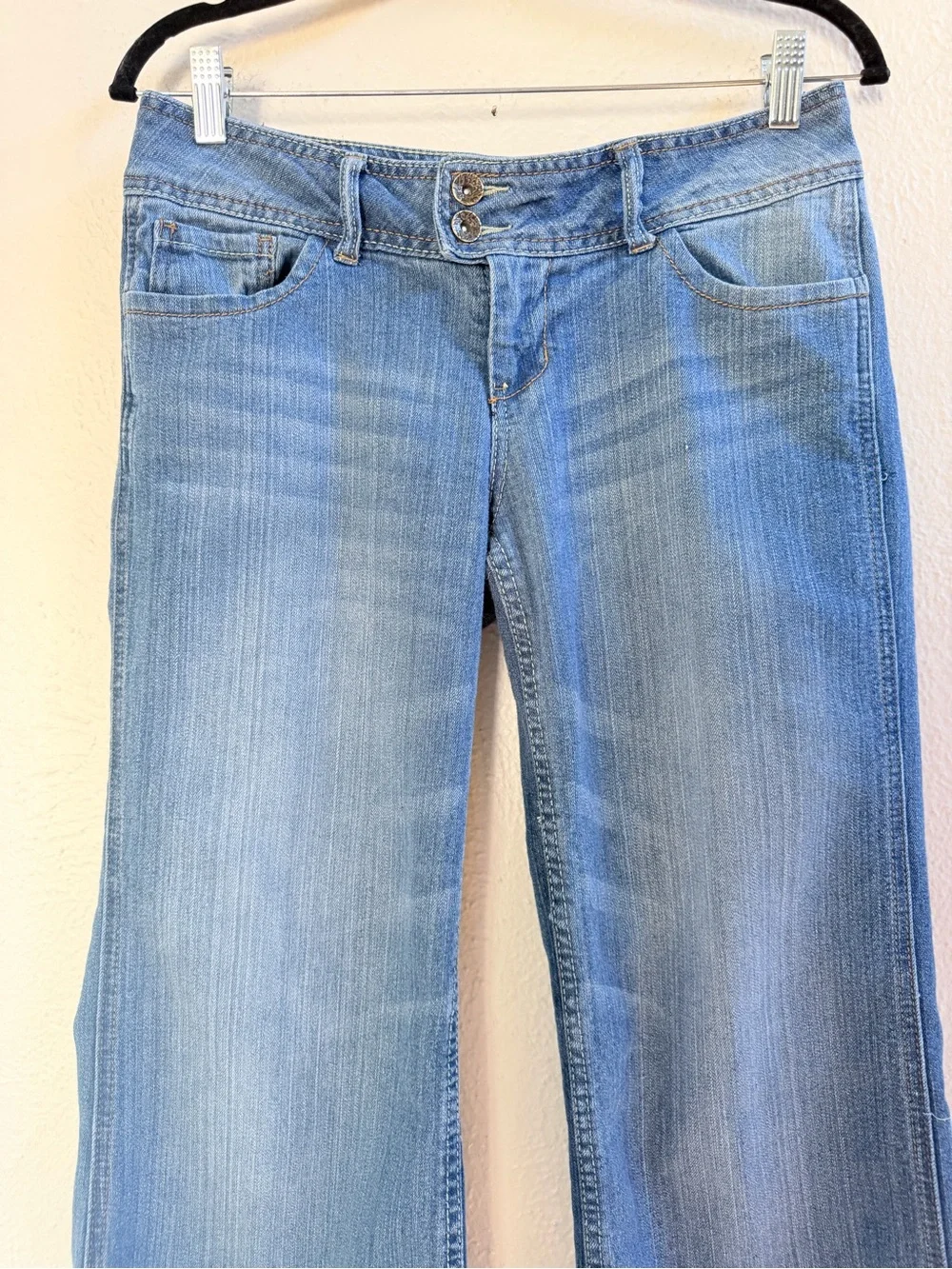 Paris blue low rise wide leg jeans - Picture 2 of 8